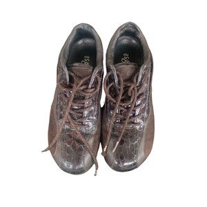 Asgi Sonic Brown Patent Leather & Suede Sneakers 8.5